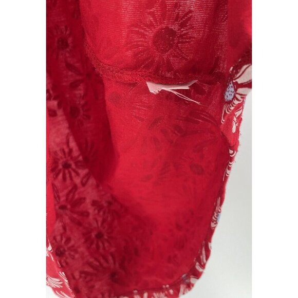 No Boundaries Juniors Red Floral T-shirt‎ Size XL (15-17) Y2K, 90’s Vibes - Picture 5 of 11